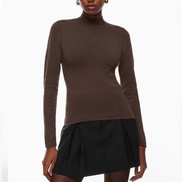 Aritzia Babaton Astrid Sculpt Knit top Rich Mocha Chocolate Brown women’s Medium - Picture 1 of 13